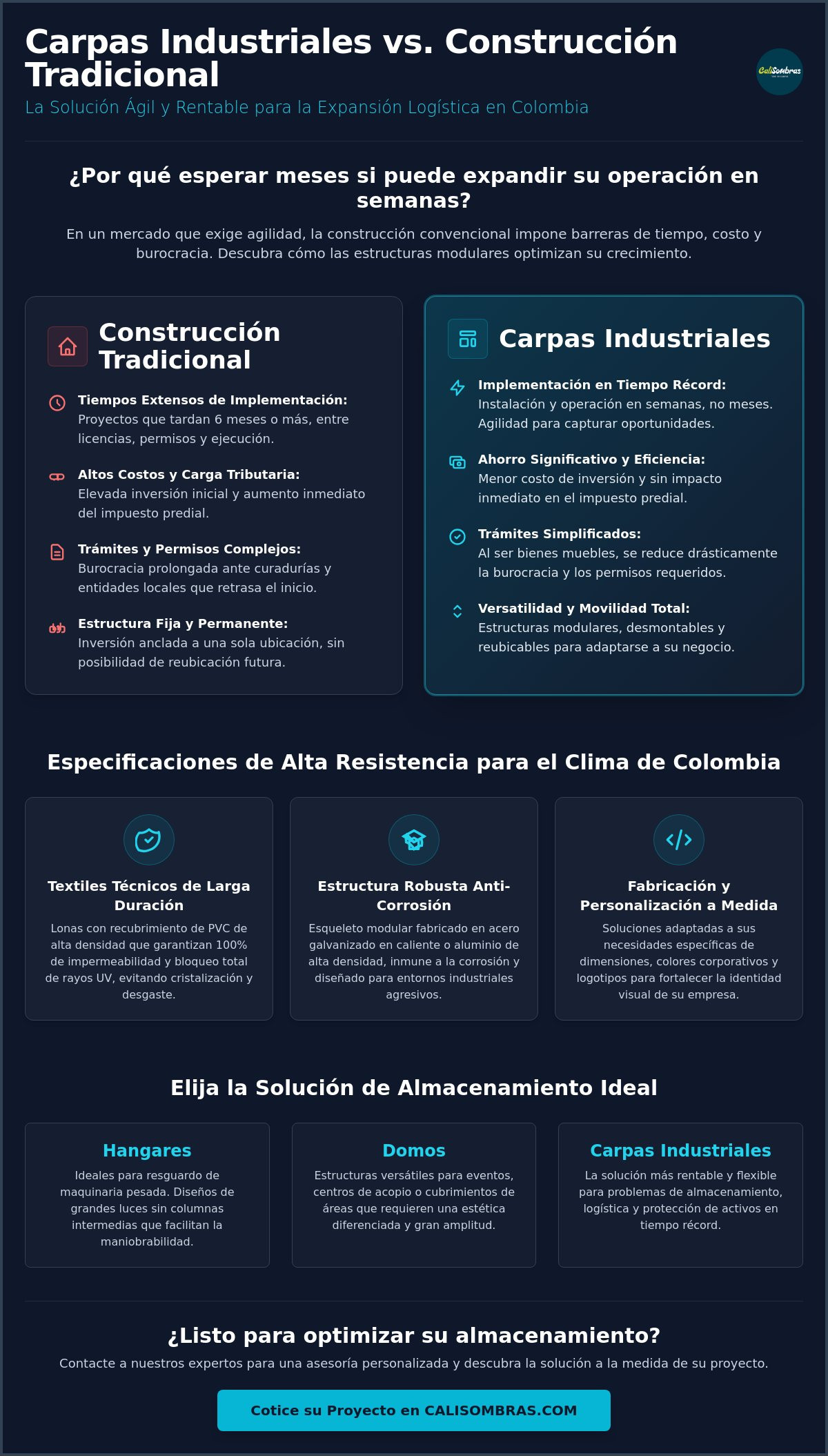 Carpas industriales en Colombia: Guía de soluciones y recursos para su empresa en 2026