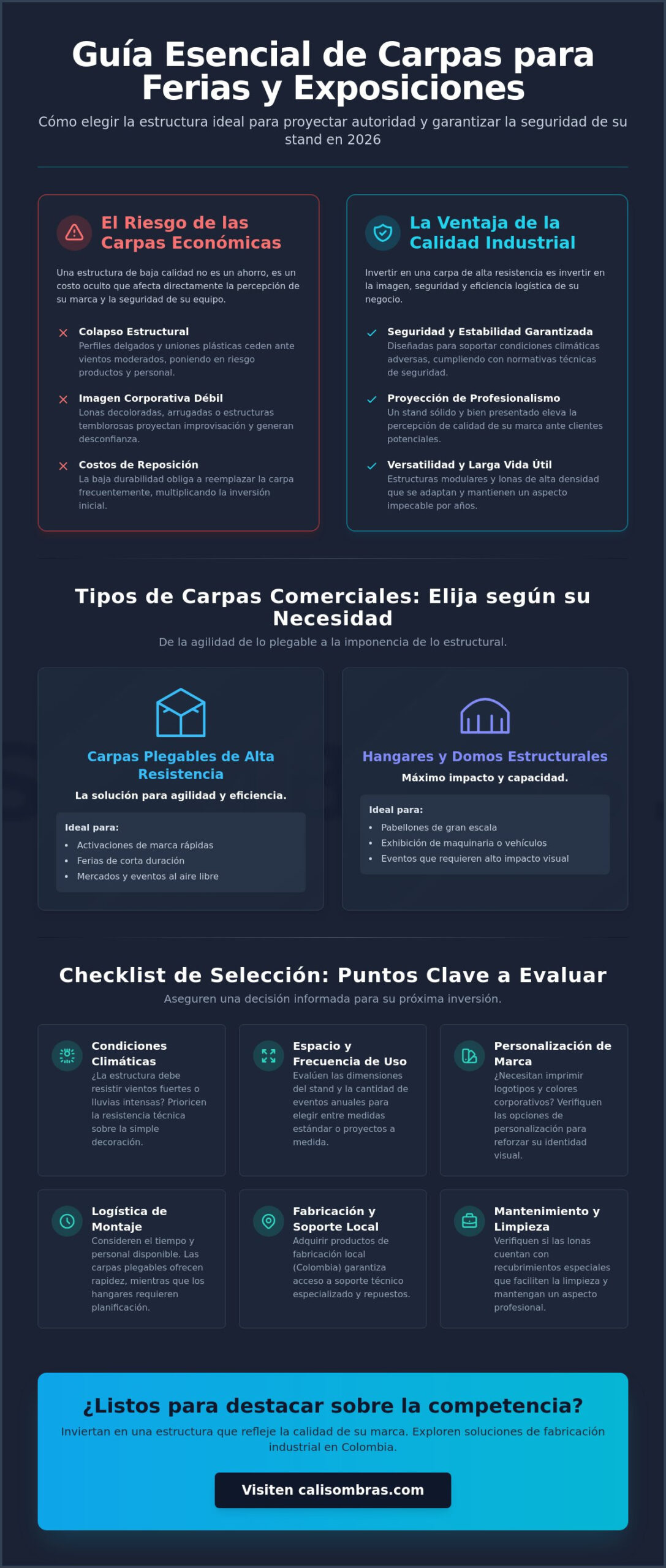 Carpas para ferias y exposiciones: Guía de soluciones estructurales en Colombia 2026
